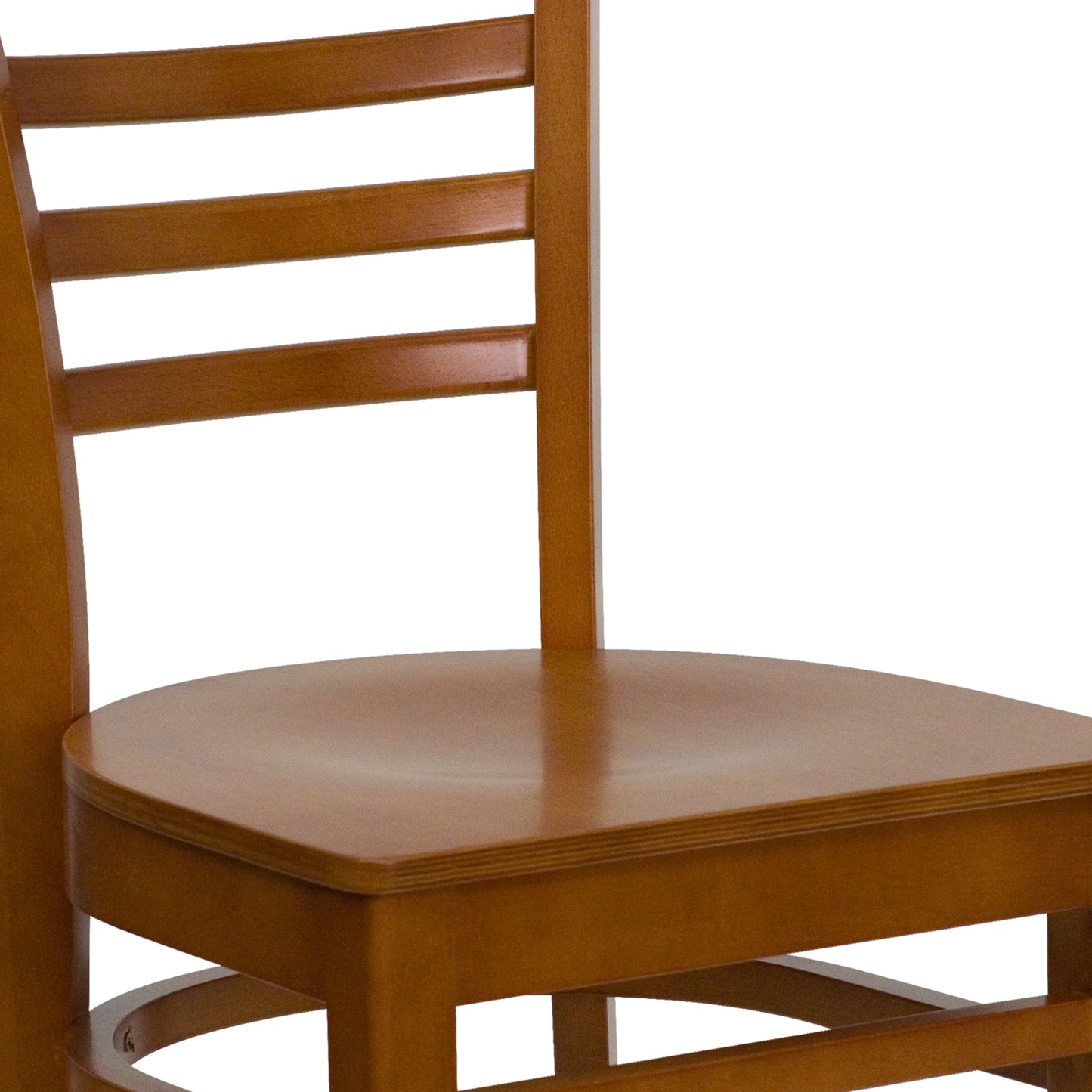 HERCULES Series Ladder Back Cherry Wood Restaurant Chair Cherry Wood Seat/Cherry Wood Frame