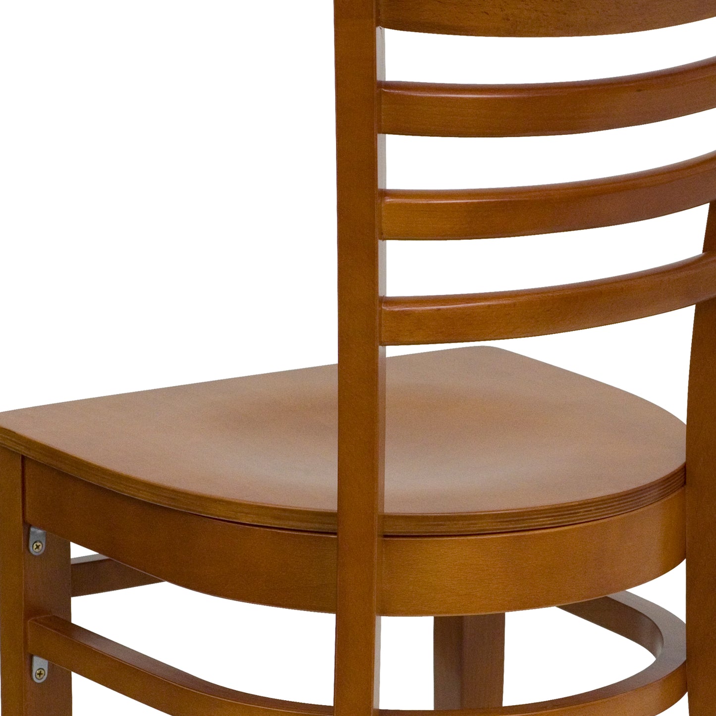 HERCULES Series Ladder Back Cherry Wood Restaurant Chair Cherry Wood Seat/Cherry Wood Frame
