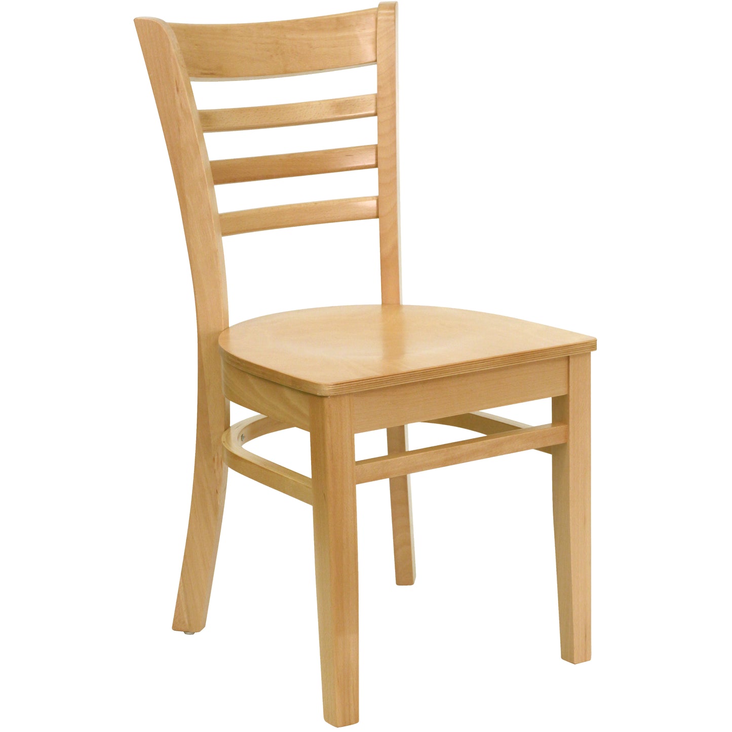 HERCULES Series Ladder Back Natural Wood Restaurant Chair Natural Wood Seat/Natural Wood Frame
