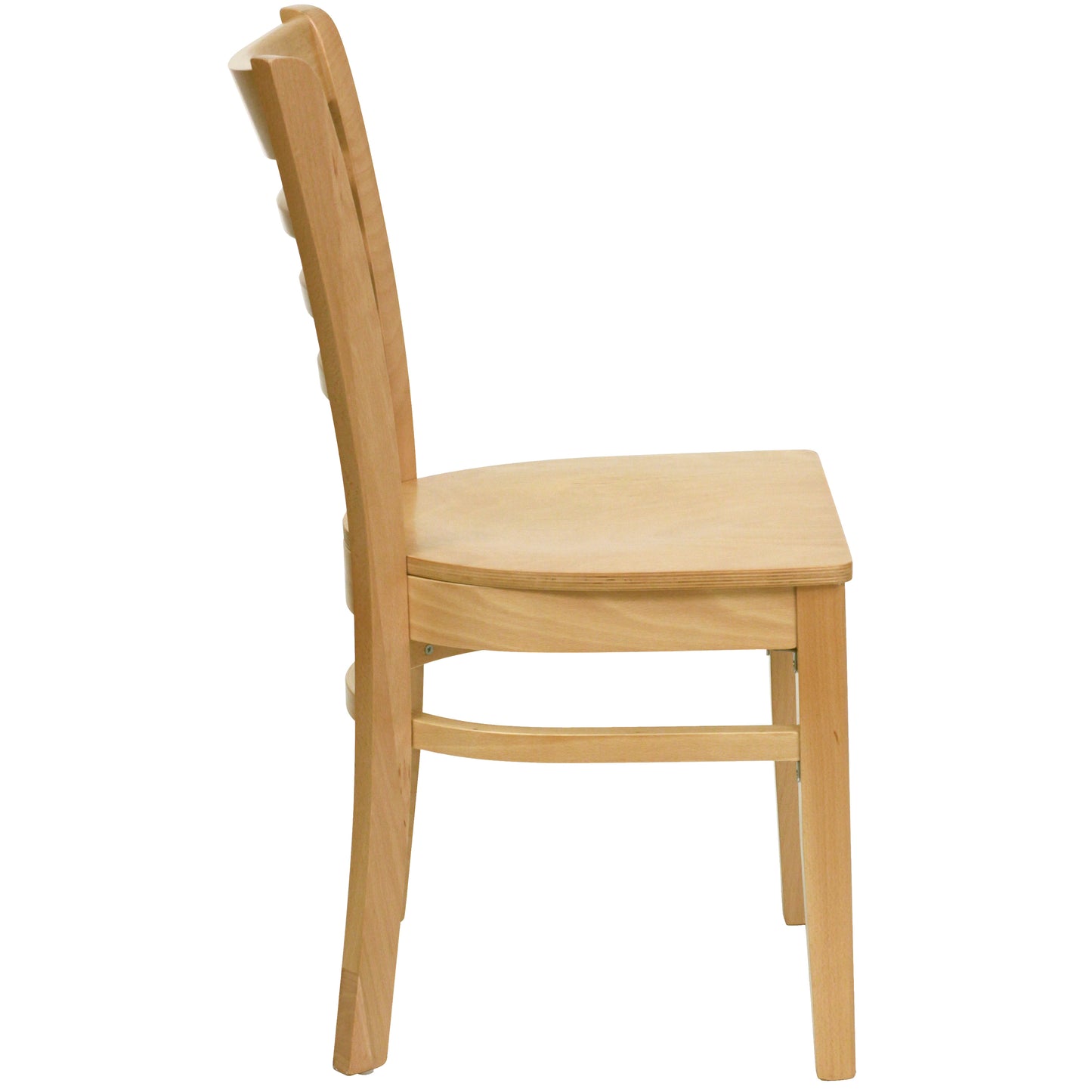 HERCULES Series Ladder Back Natural Wood Restaurant Chair Natural Wood Seat/Natural Wood Frame