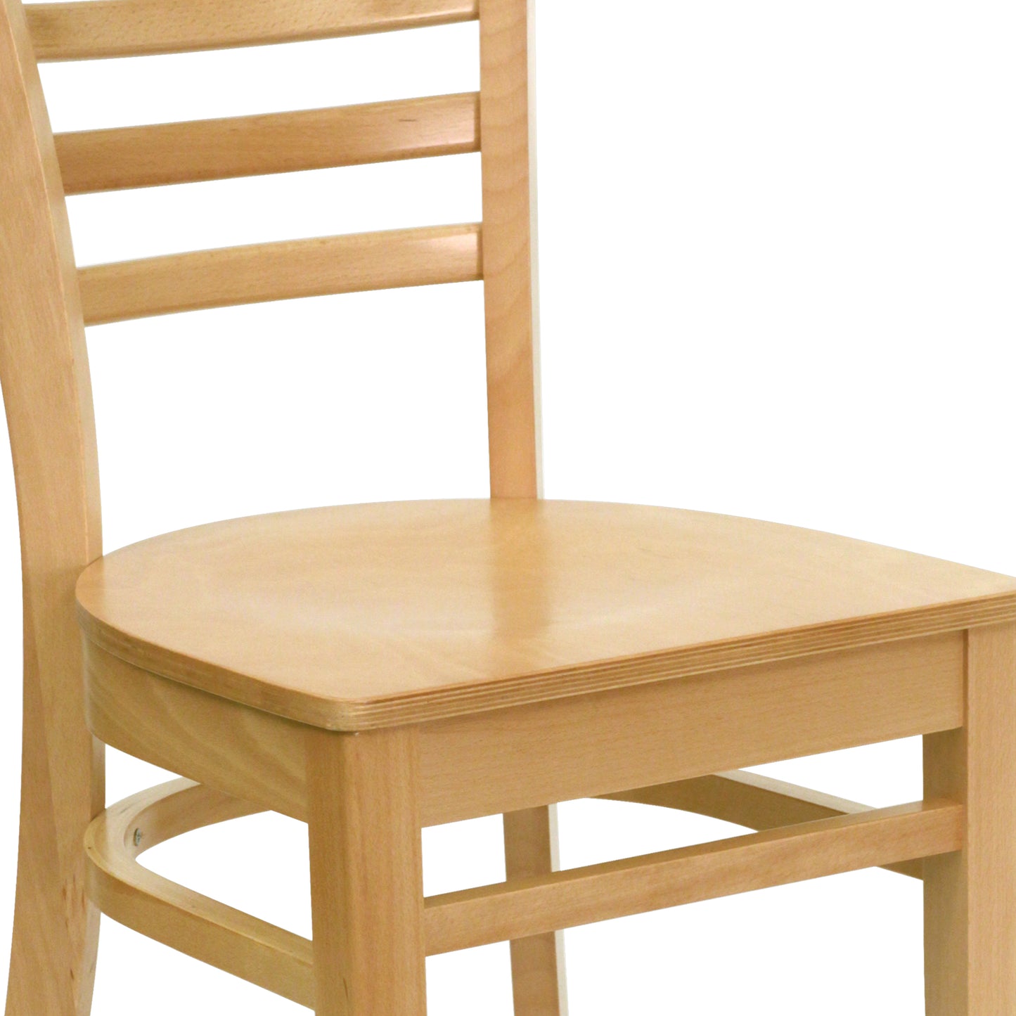 HERCULES Series Ladder Back Natural Wood Restaurant Chair Natural Wood Seat/Natural Wood Frame