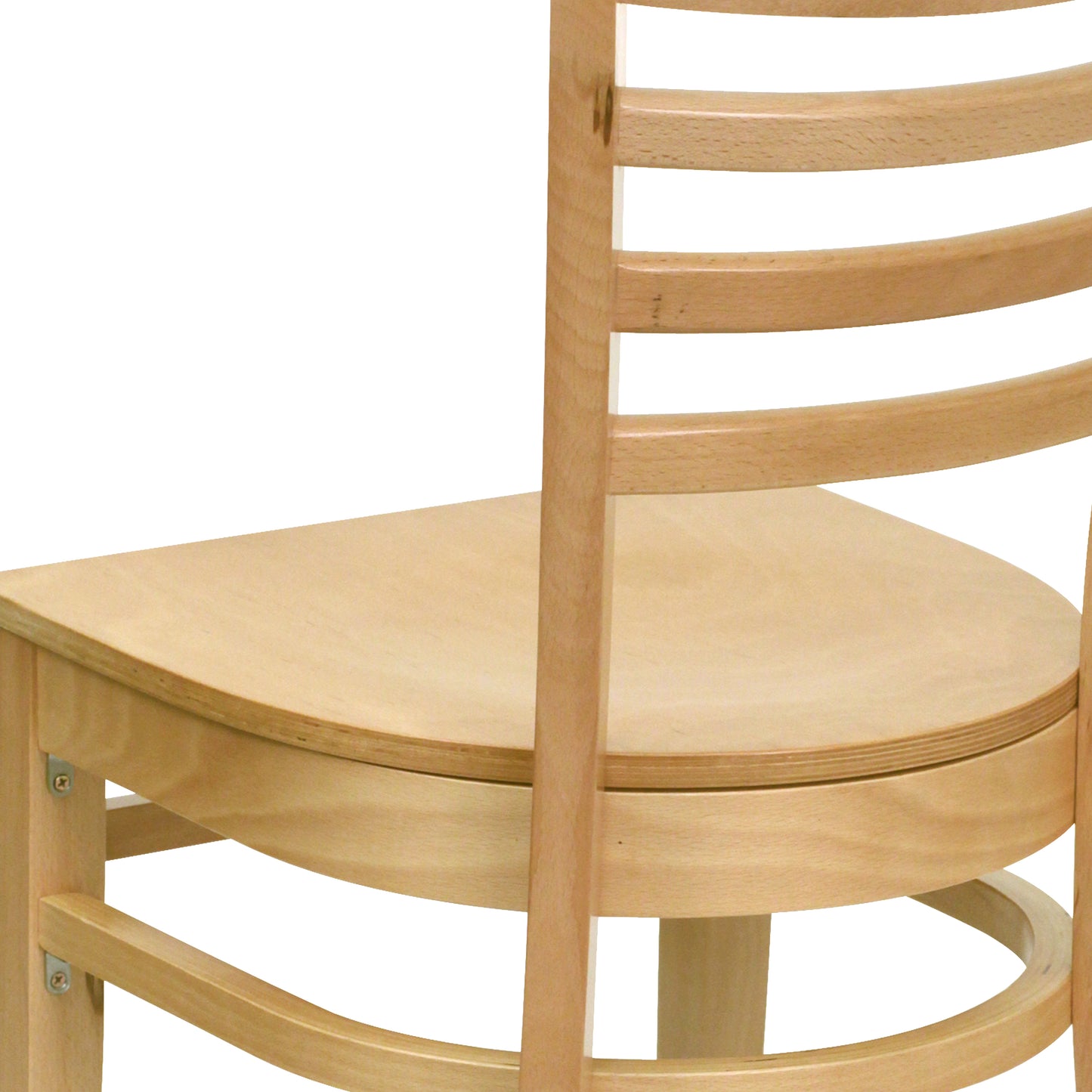 HERCULES Series Ladder Back Natural Wood Restaurant Chair Natural Wood Seat/Natural Wood Frame