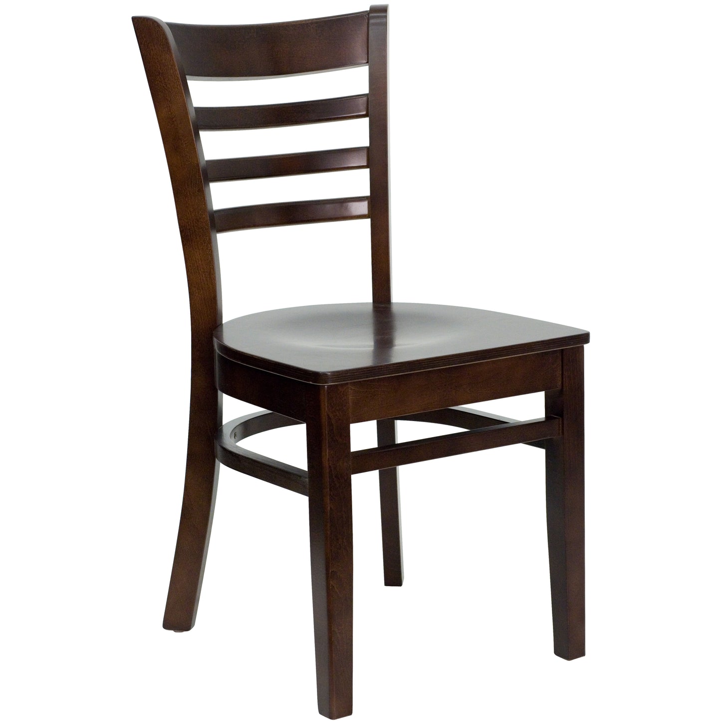 HERCULES Series Ladder Back Walnut Wood Restaurant Chair Walnut Wood Seat/Walnut Wood Frame