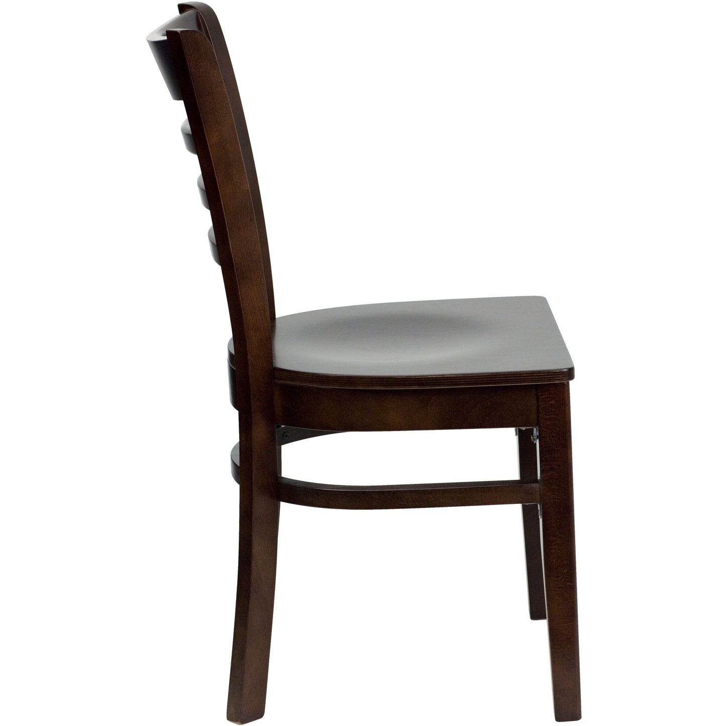 HERCULES Series Ladder Back Walnut Wood Restaurant Chair Walnut Wood Seat/Walnut Wood Frame
