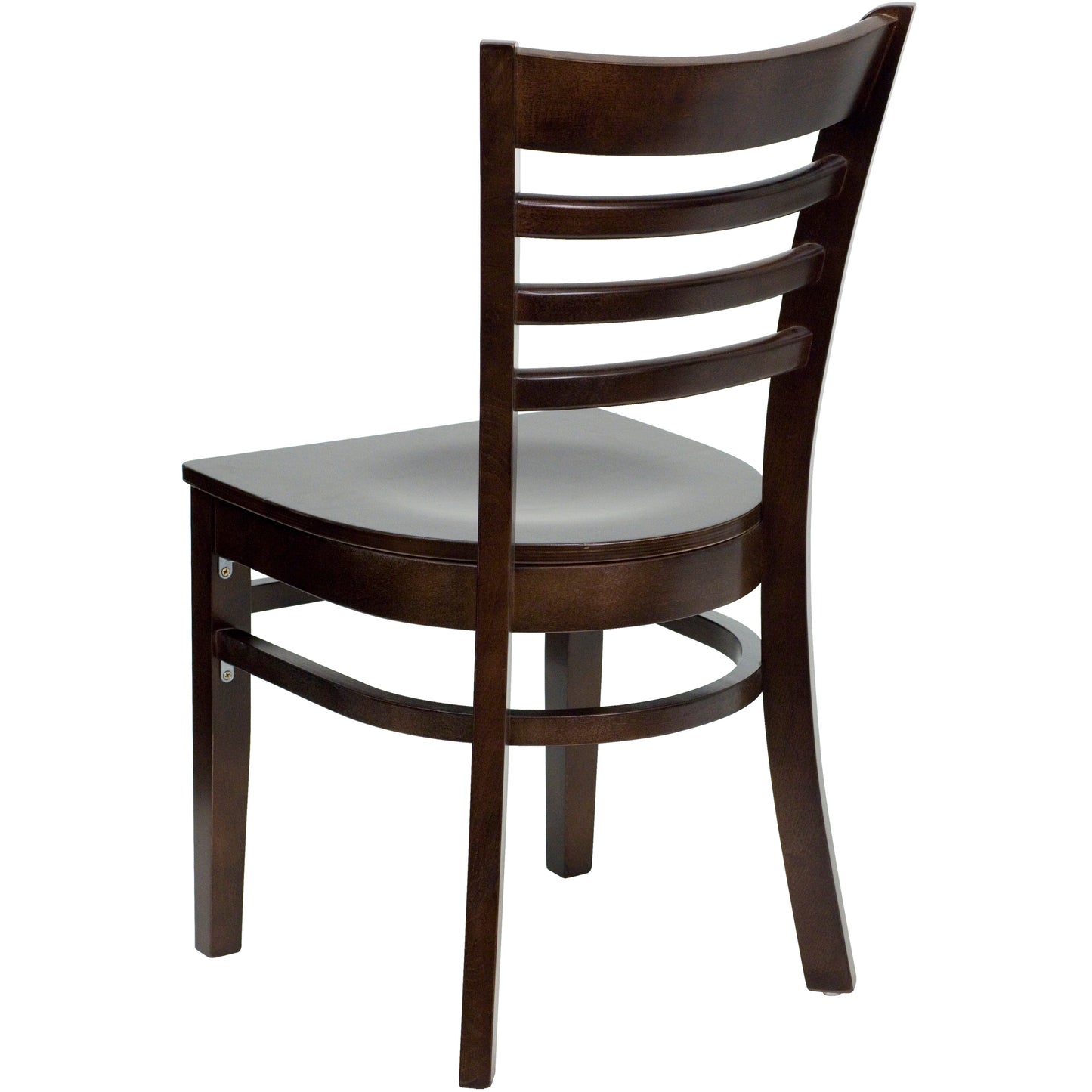 HERCULES Series Ladder Back Walnut Wood Restaurant Chair Walnut Wood Seat/Walnut Wood Frame