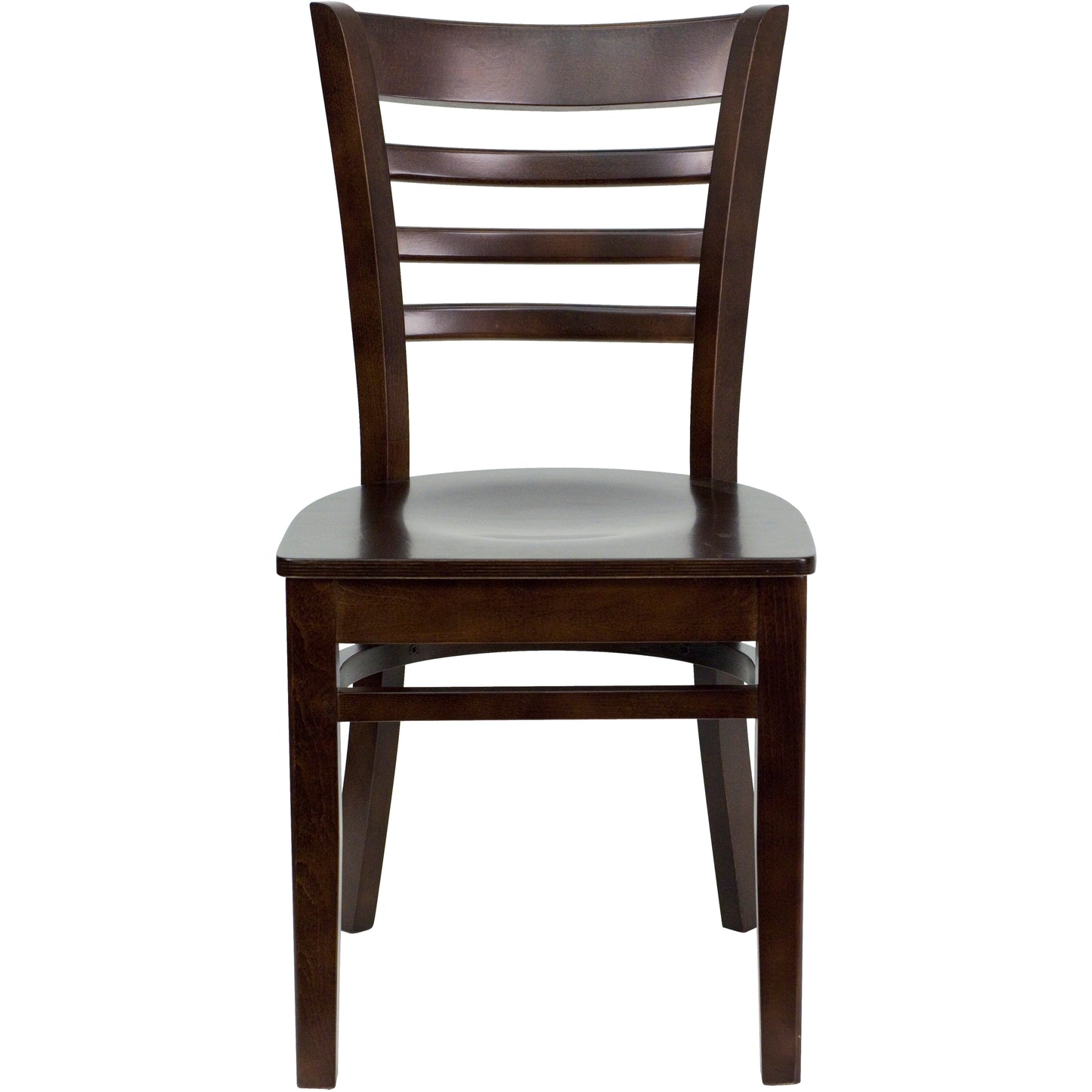 HERCULES Series Ladder Back Walnut Wood Restaurant Chair Walnut Wood Seat/Walnut Wood Frame