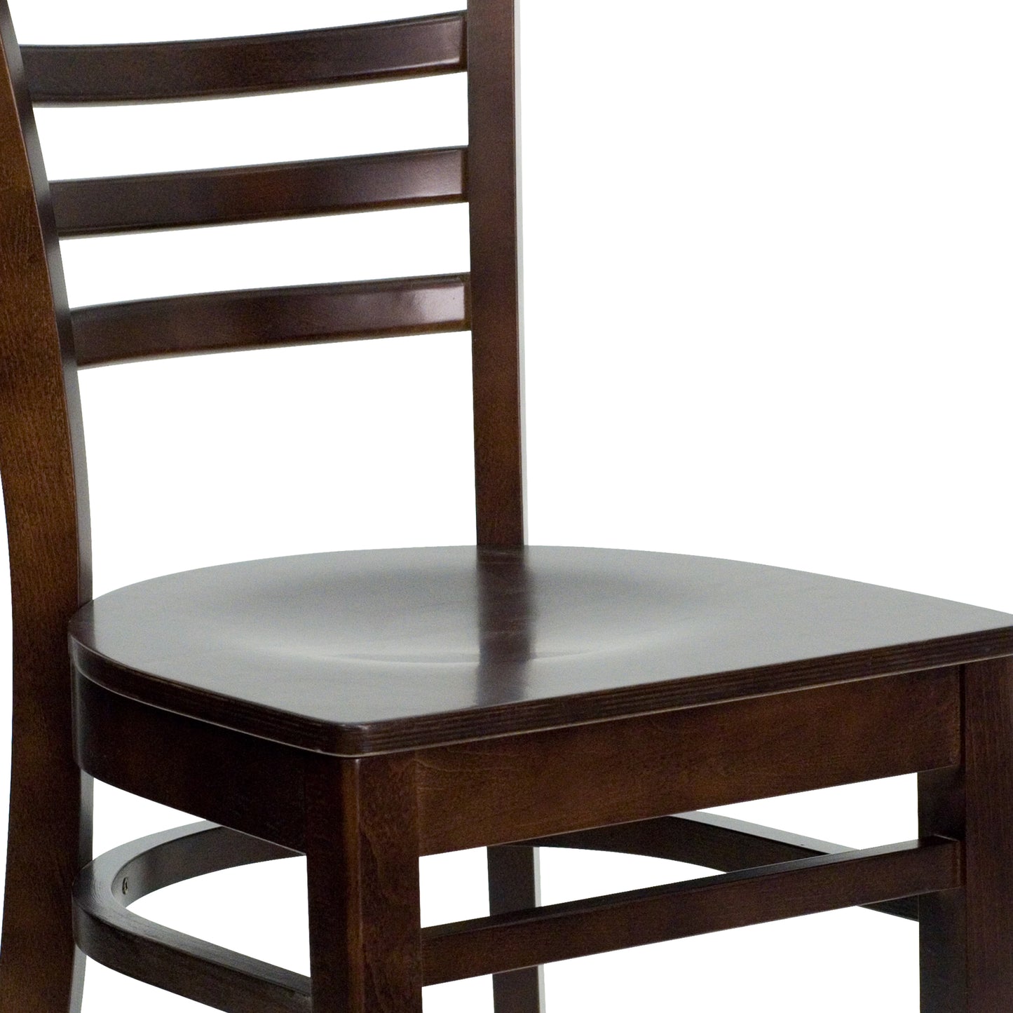 HERCULES Series Ladder Back Walnut Wood Restaurant Chair Walnut Wood Seat/Walnut Wood Frame