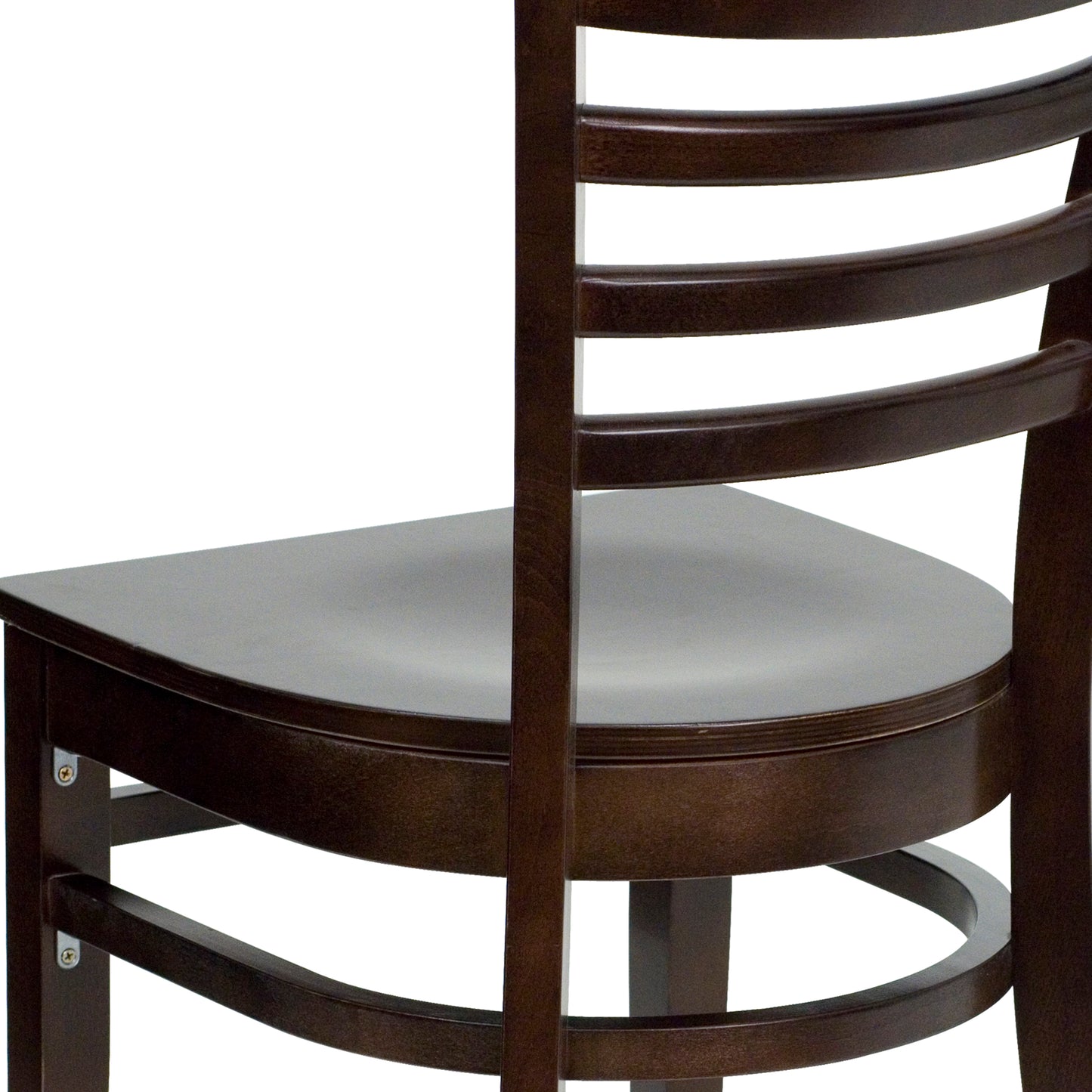 HERCULES Series Ladder Back Walnut Wood Restaurant Chair Walnut Wood Seat/Walnut Wood Frame