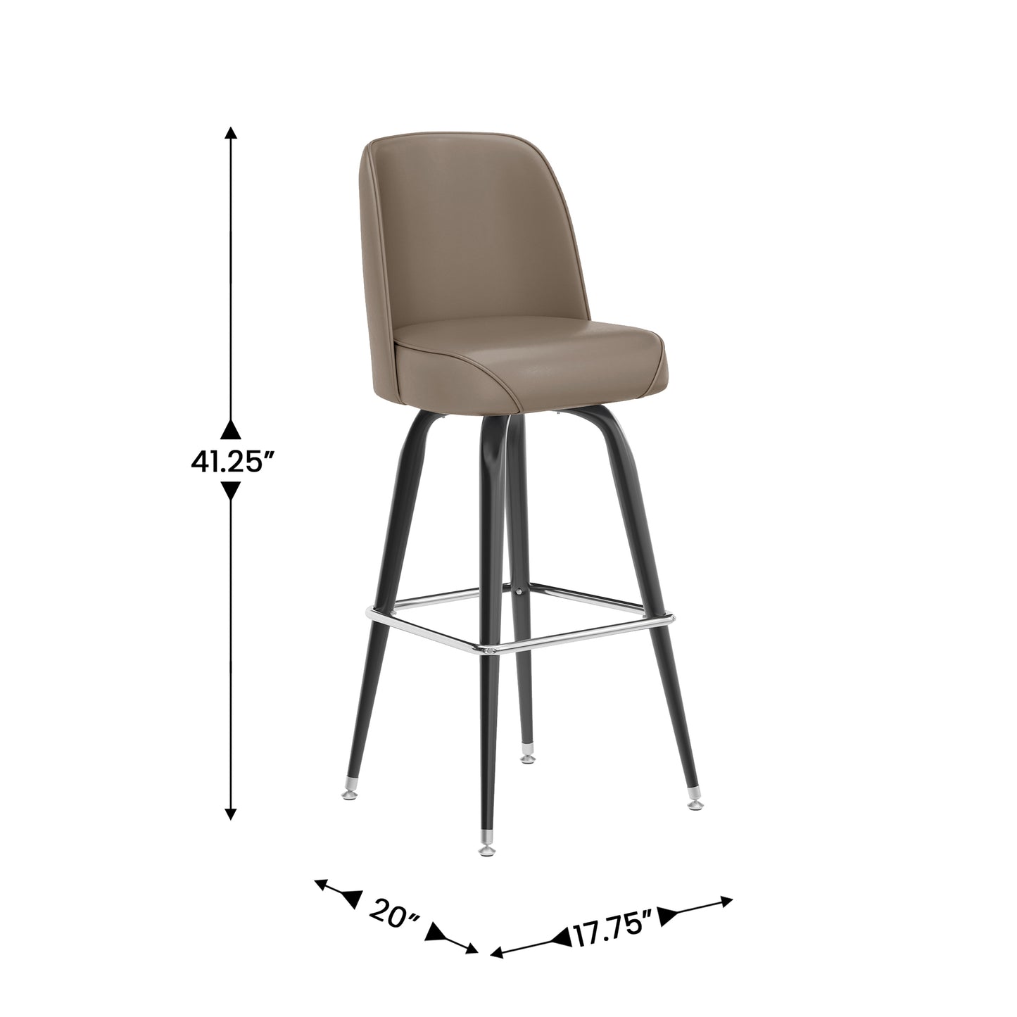 James Commercial Grade Metal Barstool with Beige Swivel Bucket Seat Beige