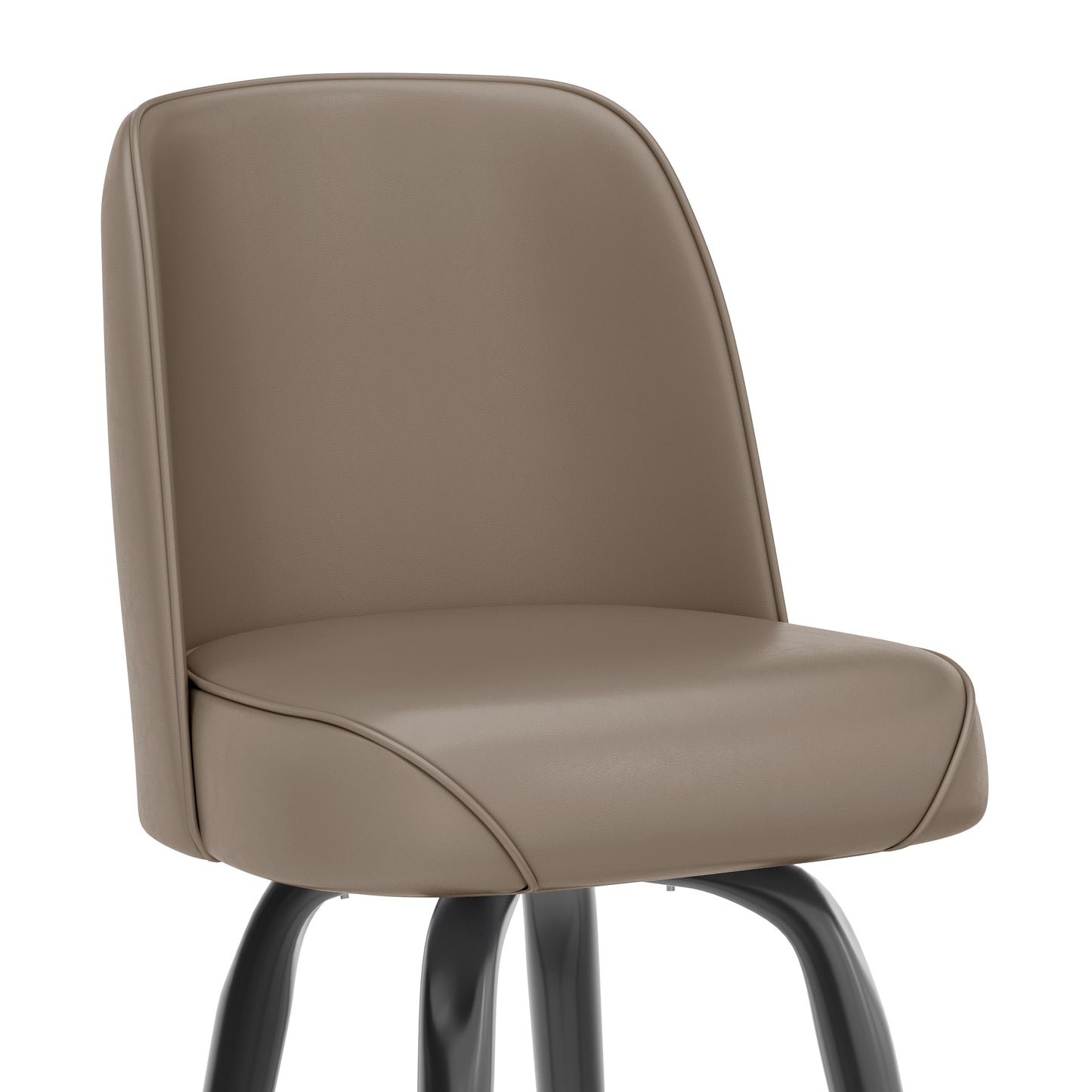 James Commercial Grade Metal Barstool with Beige Swivel Bucket Seat Beige