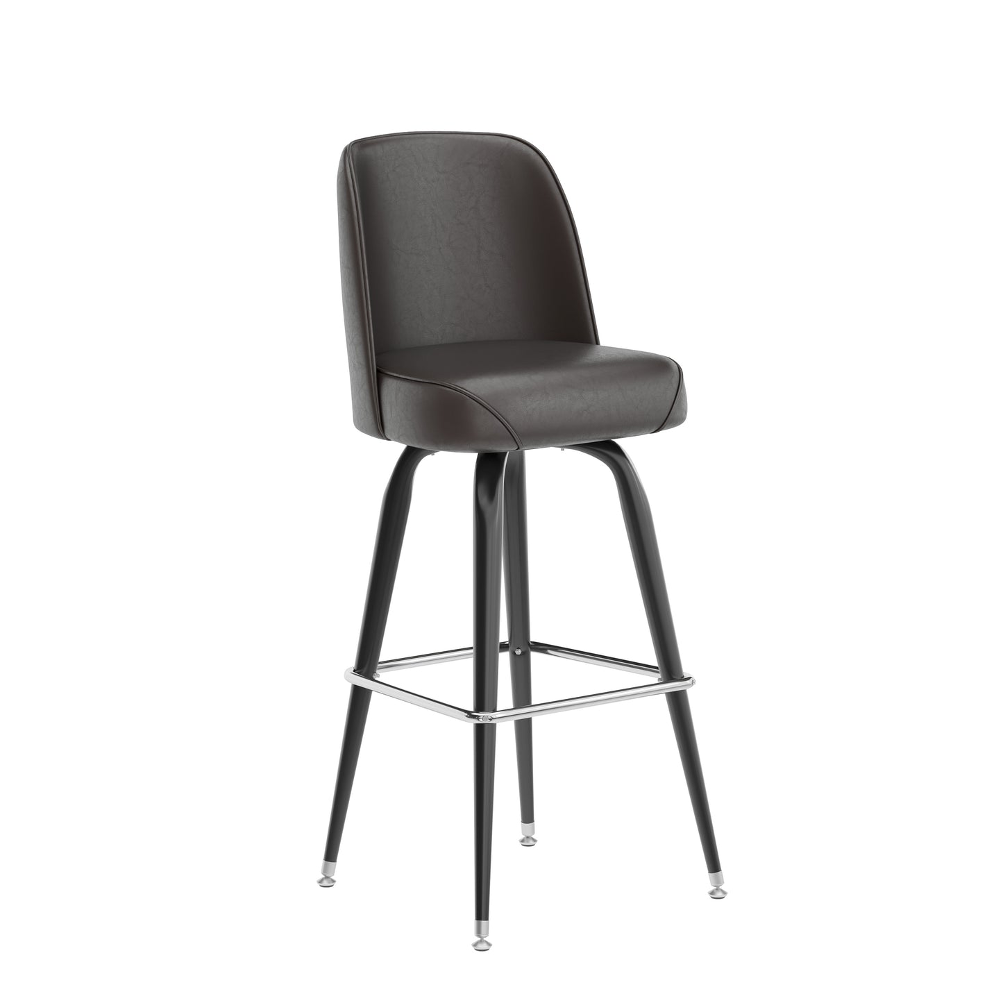 James Commercial Grade Metal Barstool with Dark Brown Swivel Bucket Seat Dark Brown