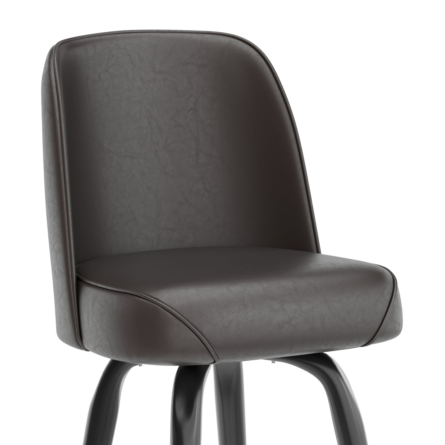 James Commercial Grade Metal Barstool with Dark Brown Swivel Bucket Seat Dark Brown