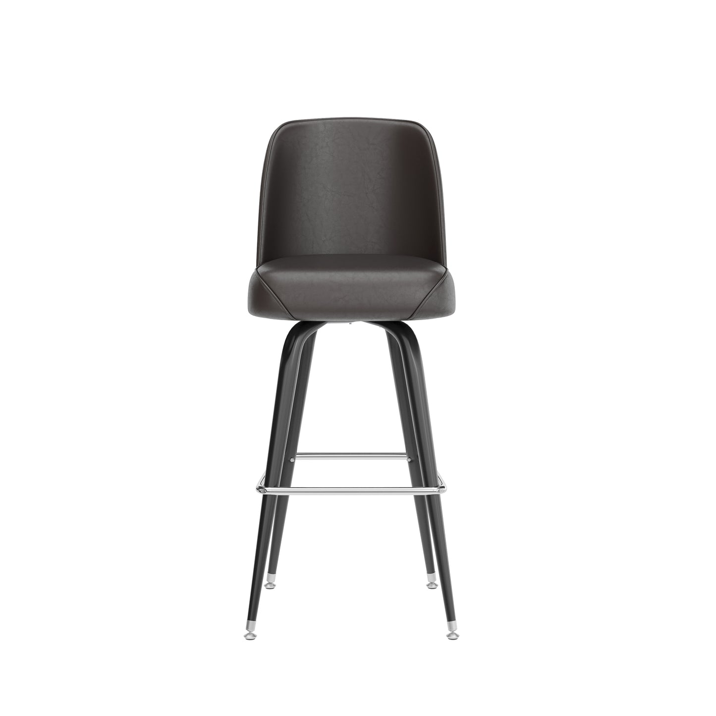 James Commercial Grade Metal Barstool with Dark Brown Swivel Bucket Seat Dark Brown