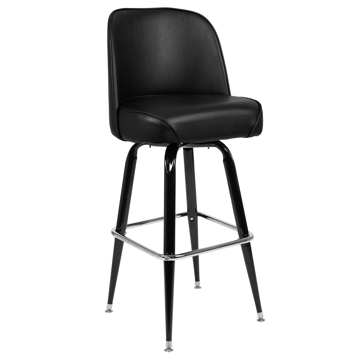James Metal Barstool with Swivel Bucket Seat Black