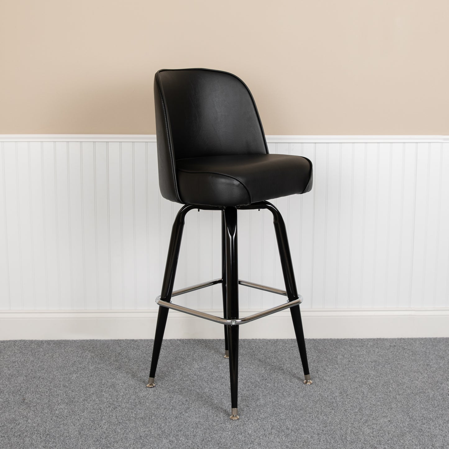 James Metal Barstool with Swivel Bucket Seat Black
