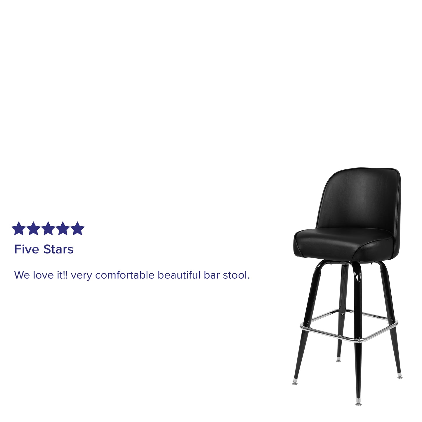 James Metal Barstool with Swivel Bucket Seat Black
