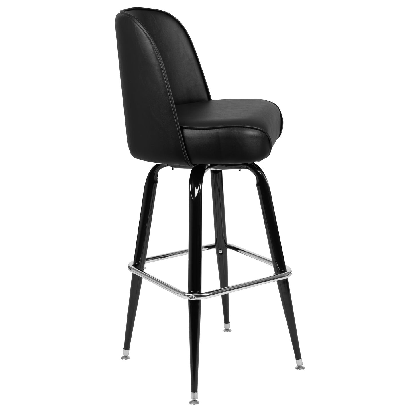 James Metal Barstool with Swivel Bucket Seat Black