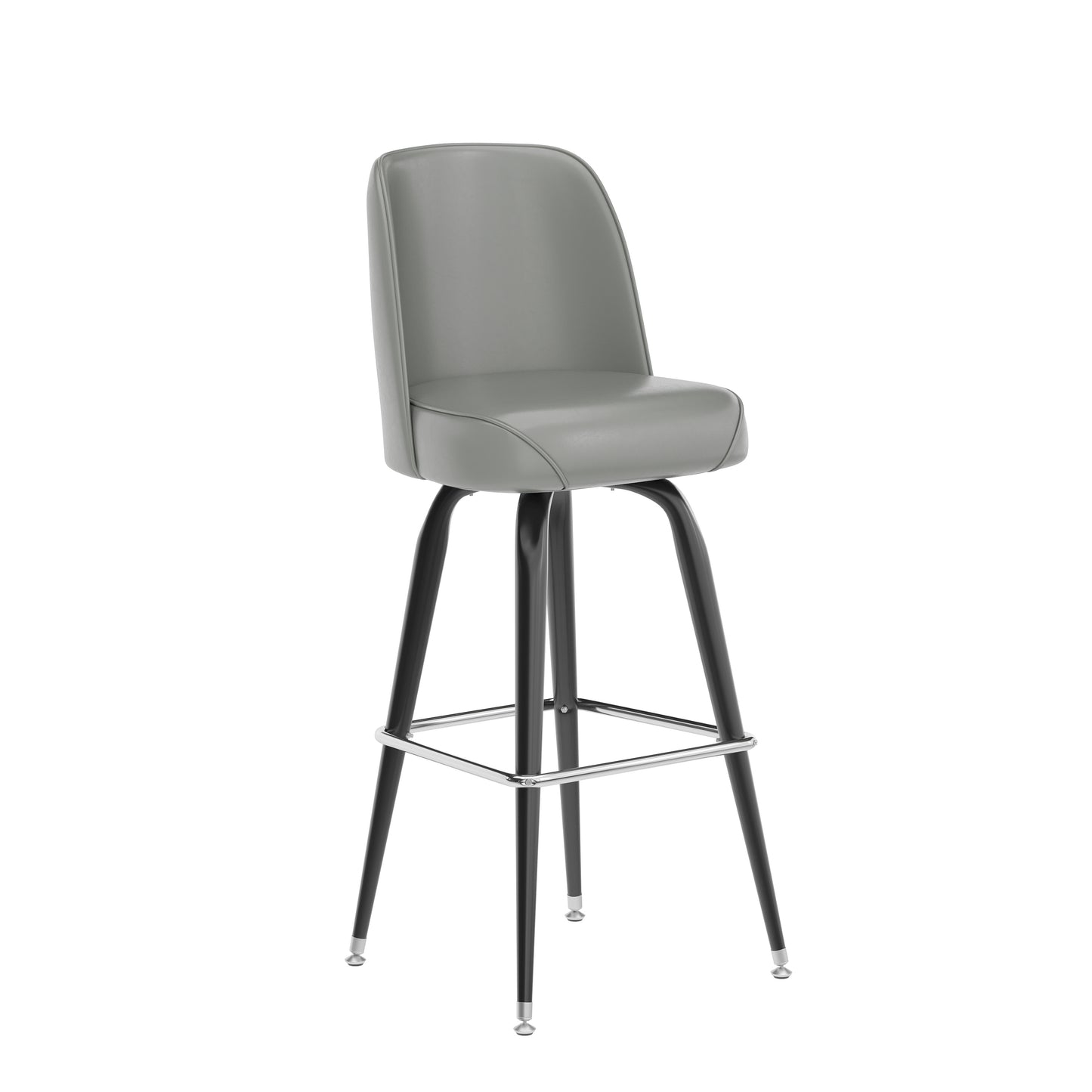 James Commercial Grade Metal Barstool with Gray Swivel Bucket Seat Gray