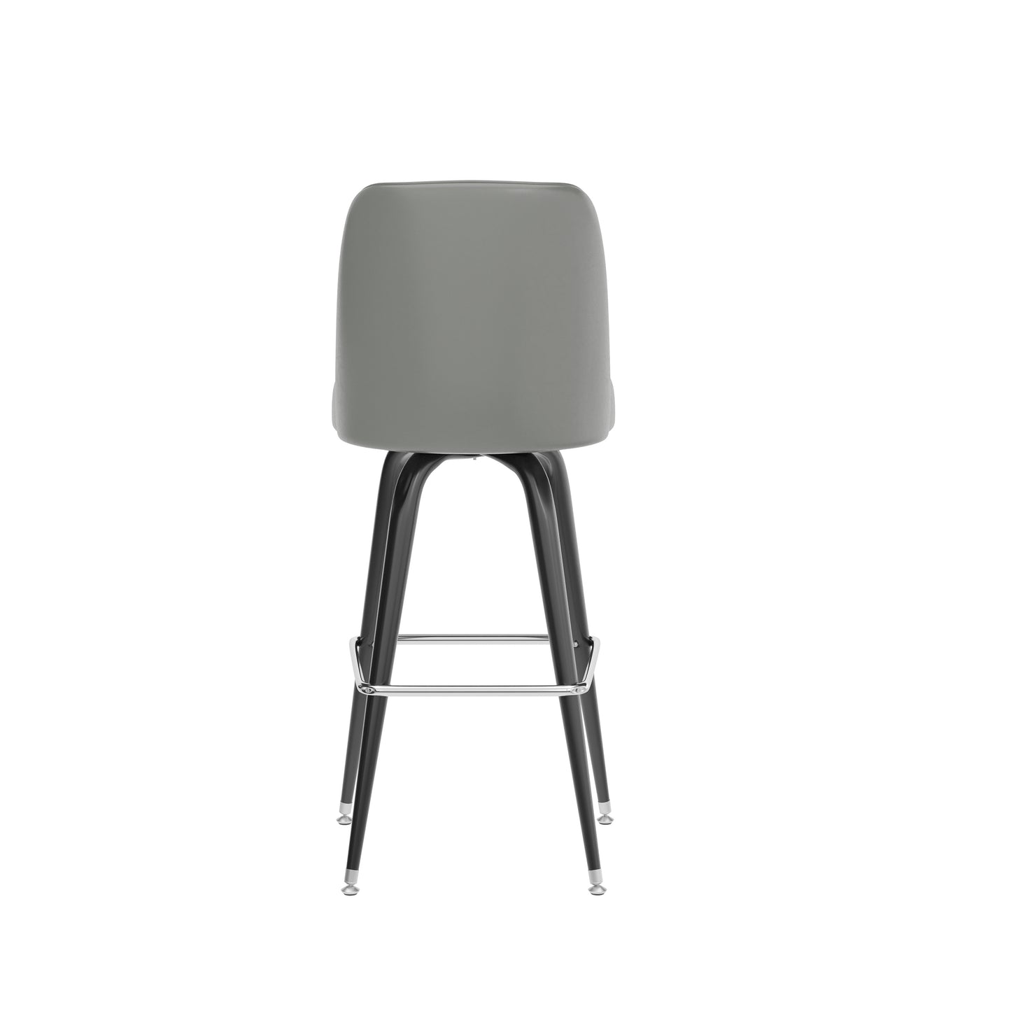 James Commercial Grade Metal Barstool with Gray Swivel Bucket Seat Gray