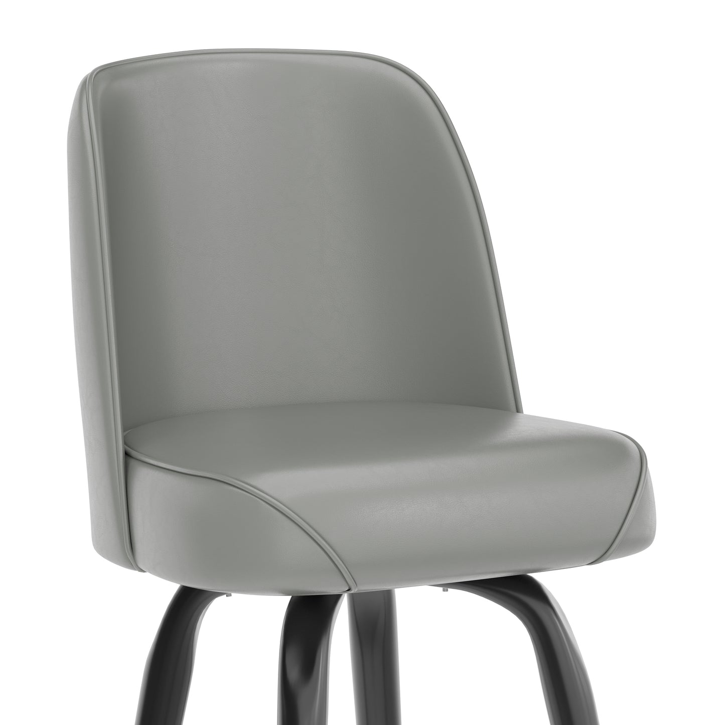 James Commercial Grade Metal Barstool with Gray Swivel Bucket Seat Gray
