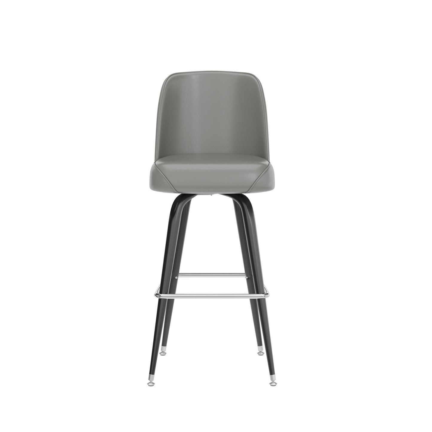 James Commercial Grade Metal Barstool with Gray Swivel Bucket Seat Gray