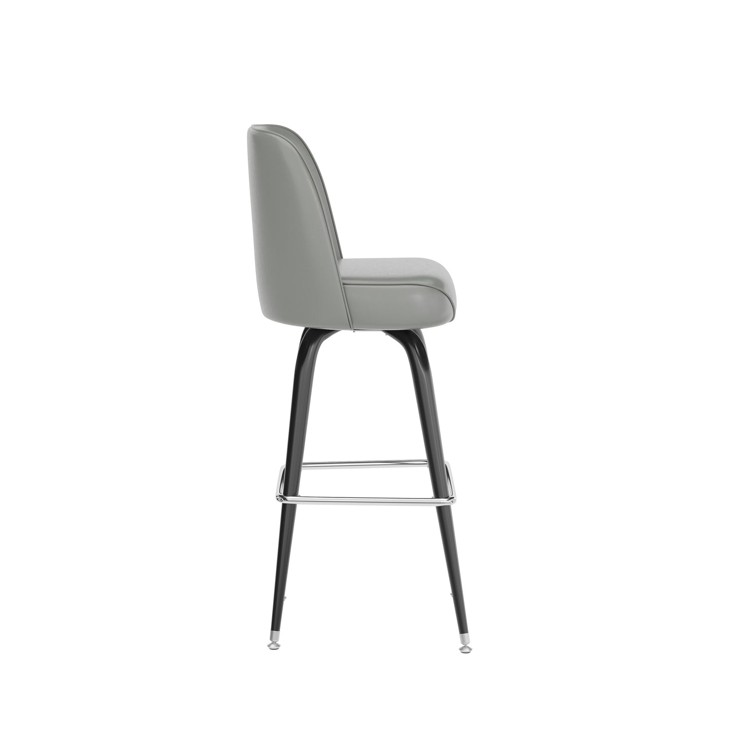 James Commercial Grade Metal Barstool with Gray Swivel Bucket Seat Gray