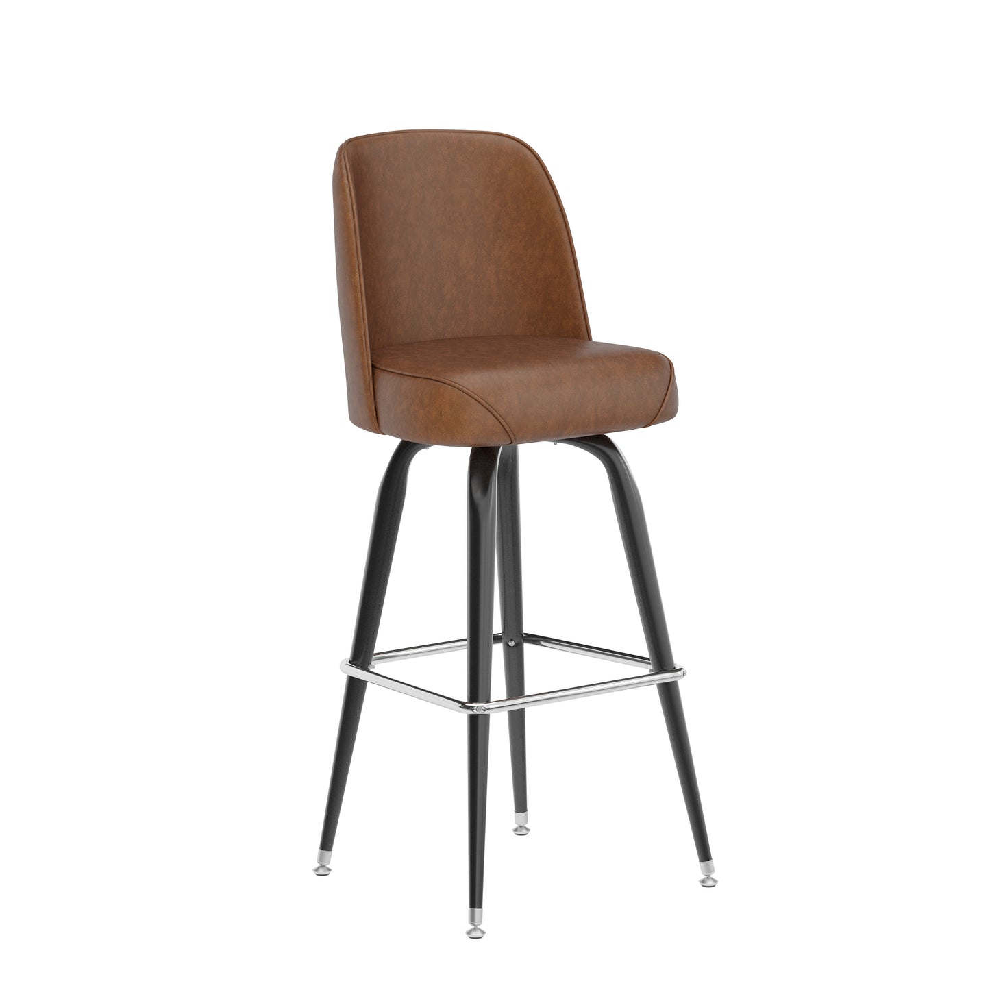 James Commercial Grade Metal Barstool with Weathered Brown Swivel Bucket Seat Weathered Brown