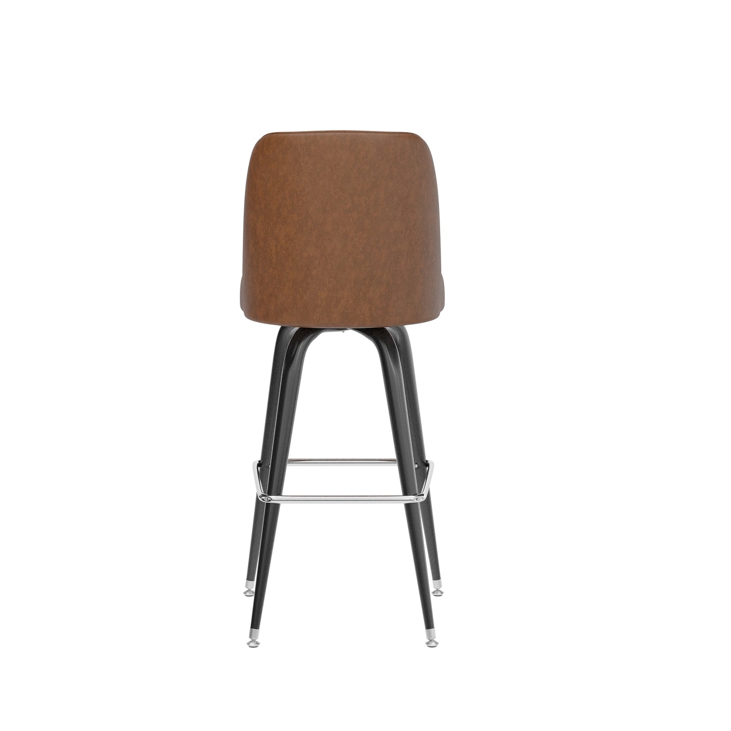 James Commercial Grade Metal Barstool with Weathered Brown Swivel Bucket Seat Weathered Brown