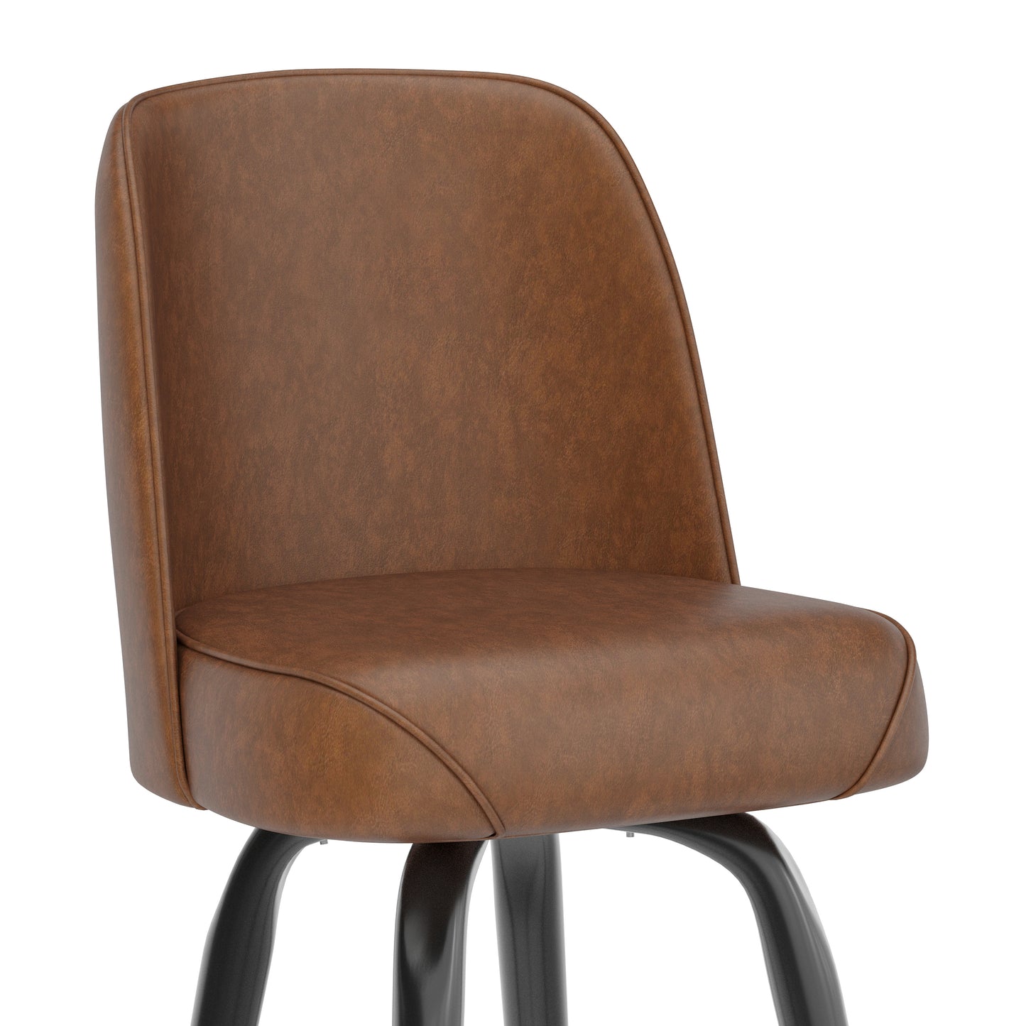 James Commercial Grade Metal Barstool with Weathered Brown Swivel Bucket Seat Weathered Brown