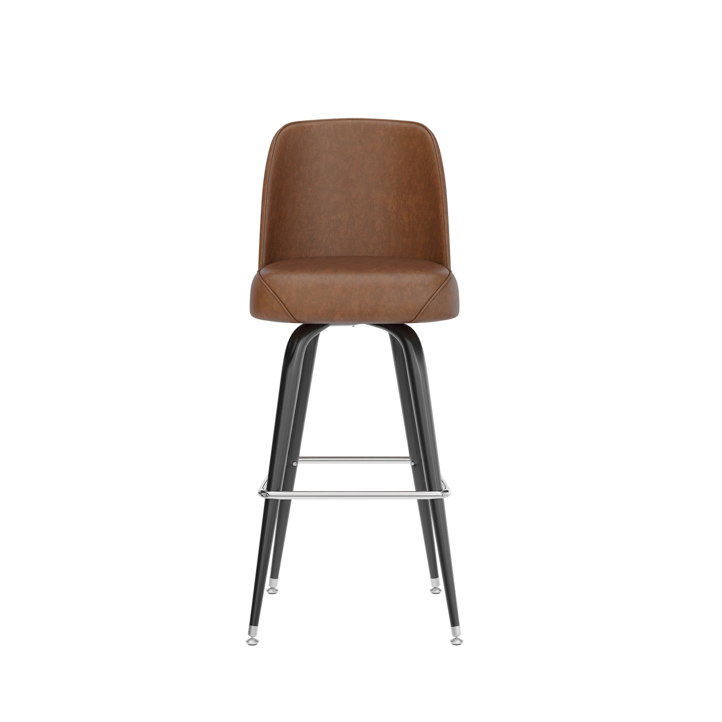 James Commercial Grade Metal Barstool with Weathered Brown Swivel Bucket Seat Weathered Brown