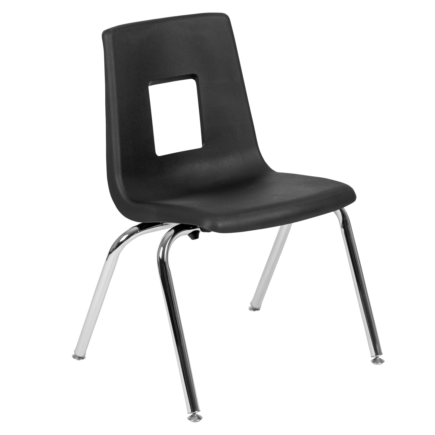 Emmy 60" Circle Wave Flexible Laminate Activity Table Set with 16" Student Stack Chairs, Grey/Black Grey XU-GRP-16CH-A60-HCIRC-GY-T-A-GG