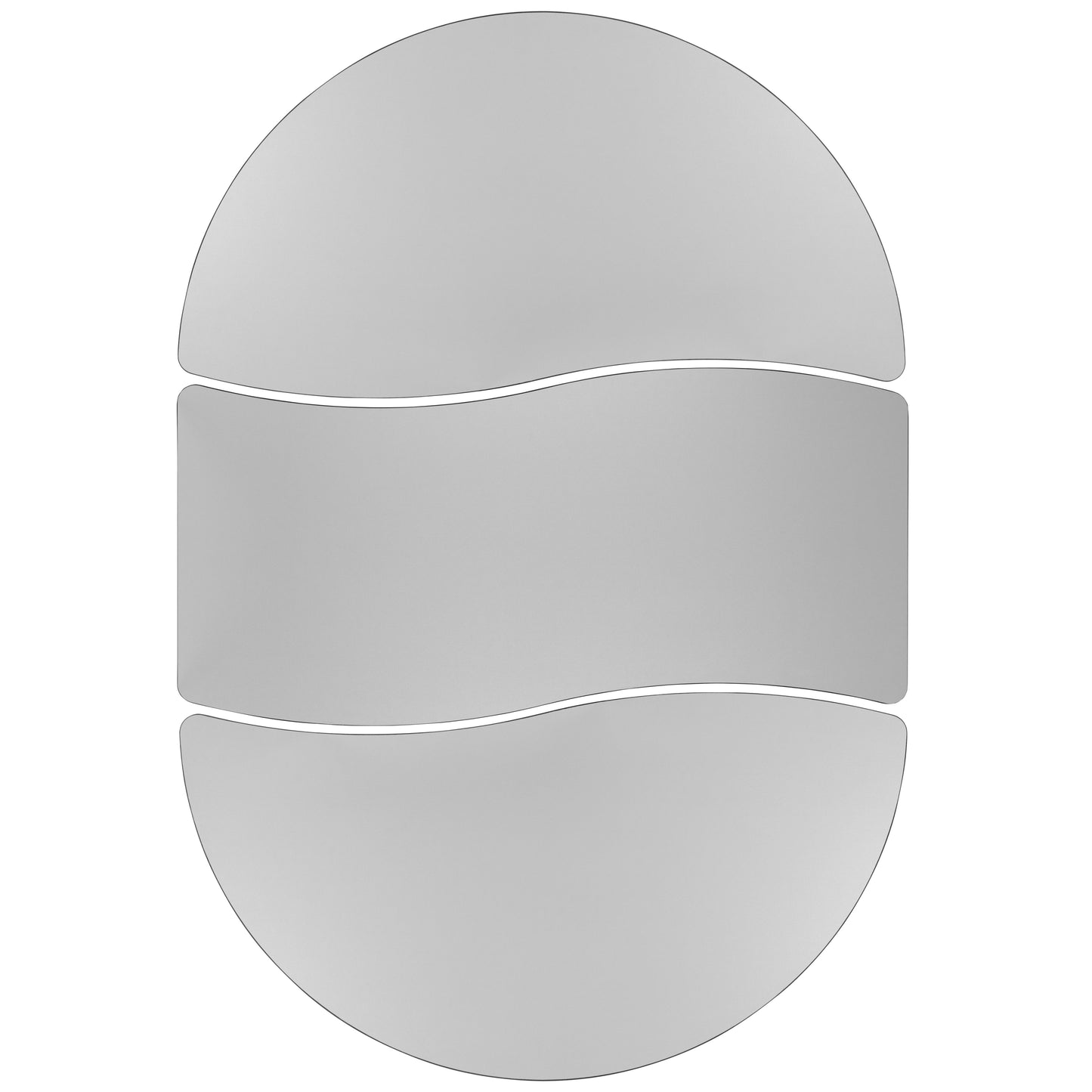 Emmy 2 Piece 86" Oval Wave Flexible Grey Thermal Laminate Activity Table Set - Standard Height Adjustable Legs Grey