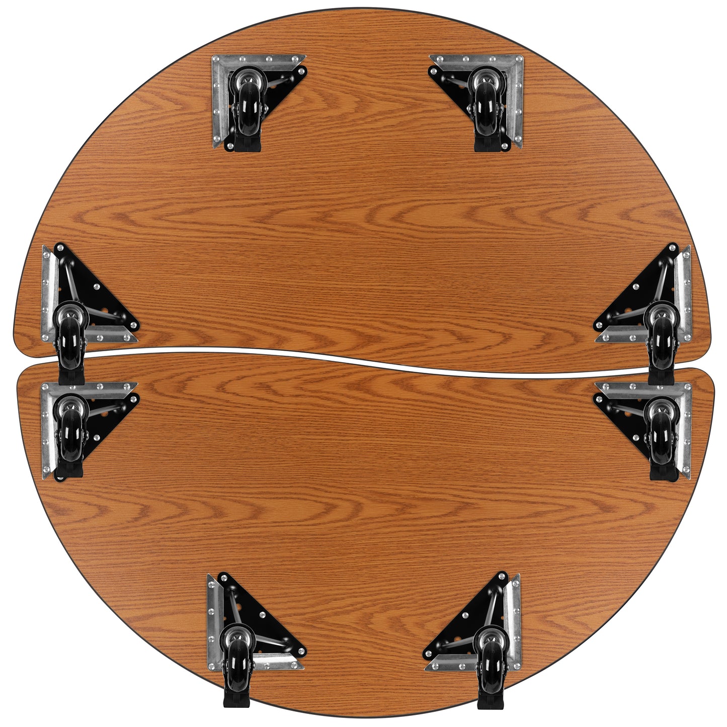 Emmy 2 Piece Mobile 47.5" Circle Wave Flexible Grey Thermal Laminate Adjustable Activity Table Set Grey