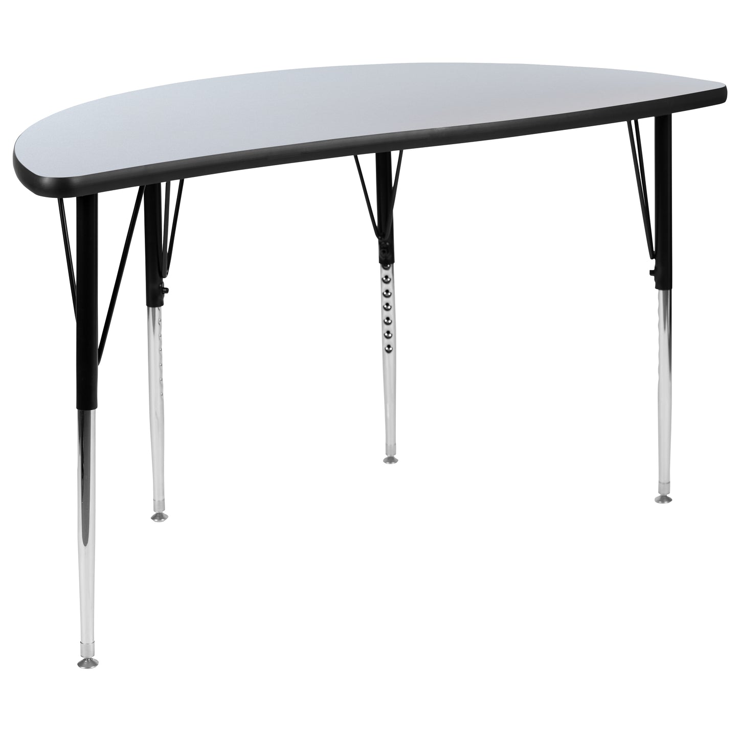 Emmy 2 Piece 47.5" Circle Wave Flexible Grey Thermal Laminate Activity Table Set - Standard Height Adjustable Legs Grey