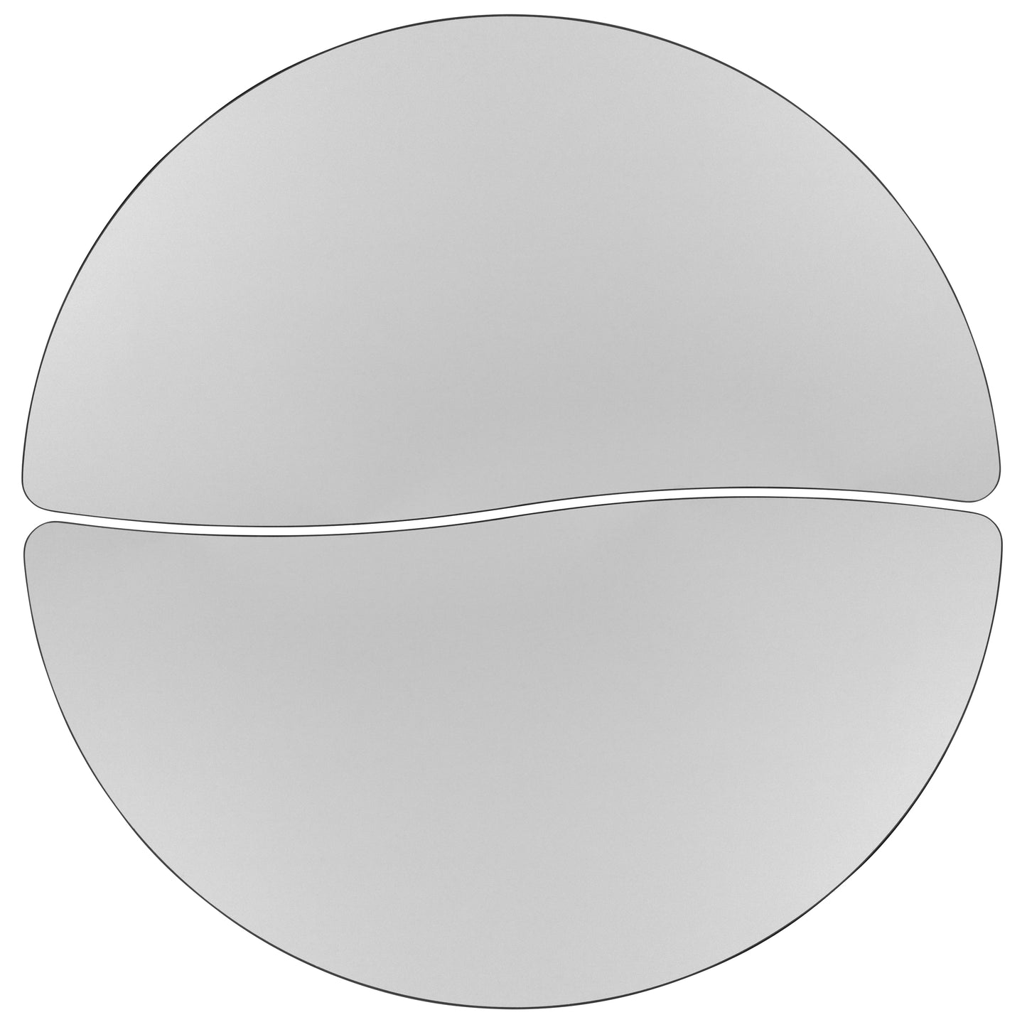 Emmy 2 Piece Mobile 47.5" Circle Wave Flexible Grey Thermal Laminate Kids Adjustable Activity Table Set Grey
