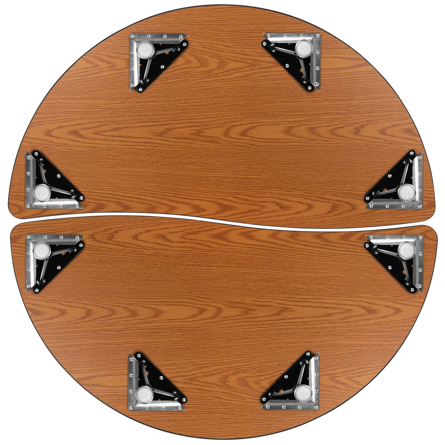 Emmy 2 Piece 47.5" Circle Wave Flexible Grey Thermal Laminate Activity Table Set - Height Adjustable Short Legs Grey