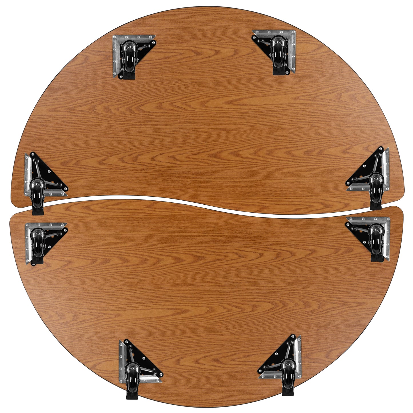 Emmy 2 Piece Mobile Emmy 60" Circle Wave Flexible Grey Thermal Laminate Adjustable Activity Table Set Grey XU-GRP-A60-HCIRC-GY-T-A-CAS-GG
