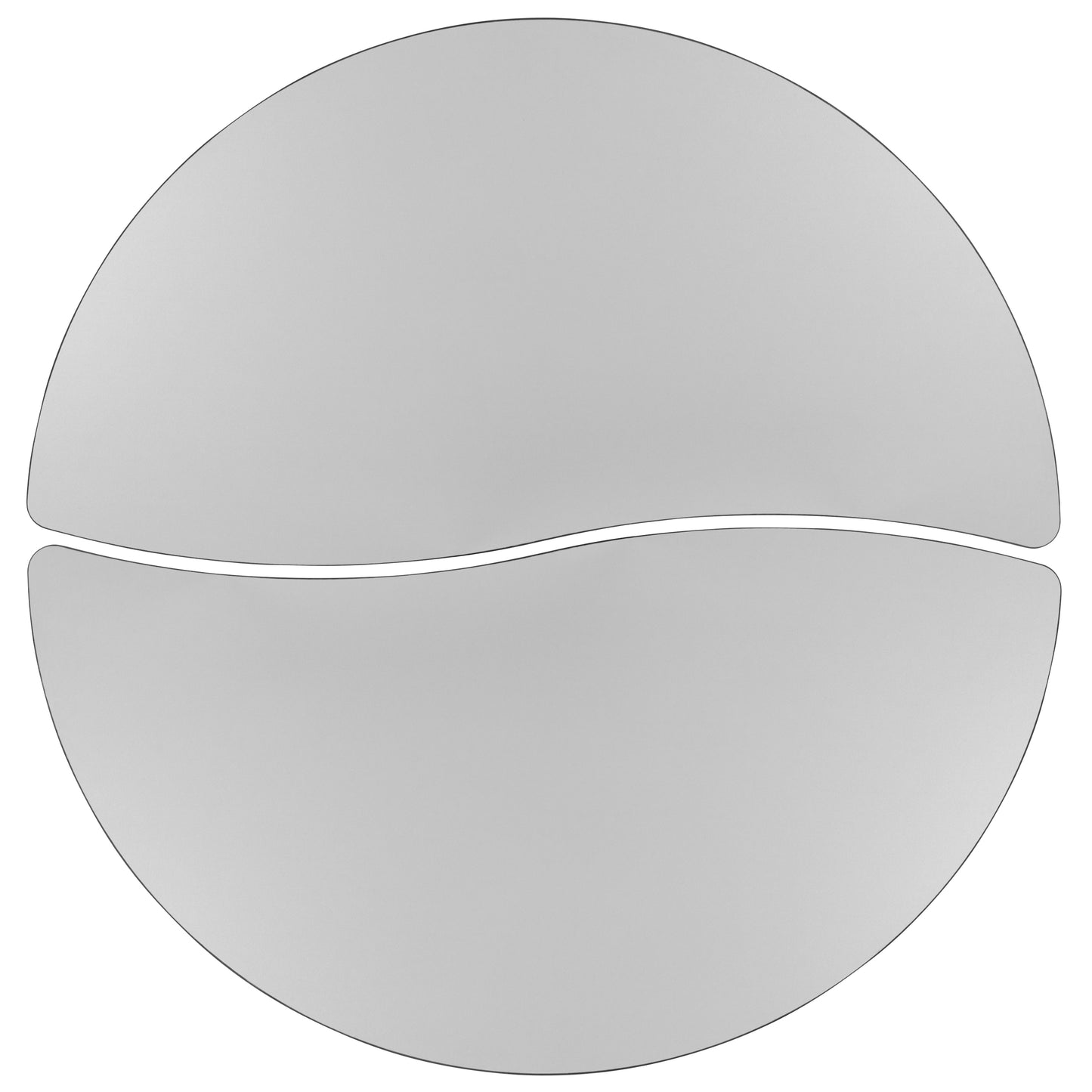 Emmy 2 Piece Emmy 60" Circle Wave Flexible Grey Thermal Laminate Activity Table Set - Height Adjustable Short Legs Grey XU-GRP-A60-HCIRC-GY-T-P-GG