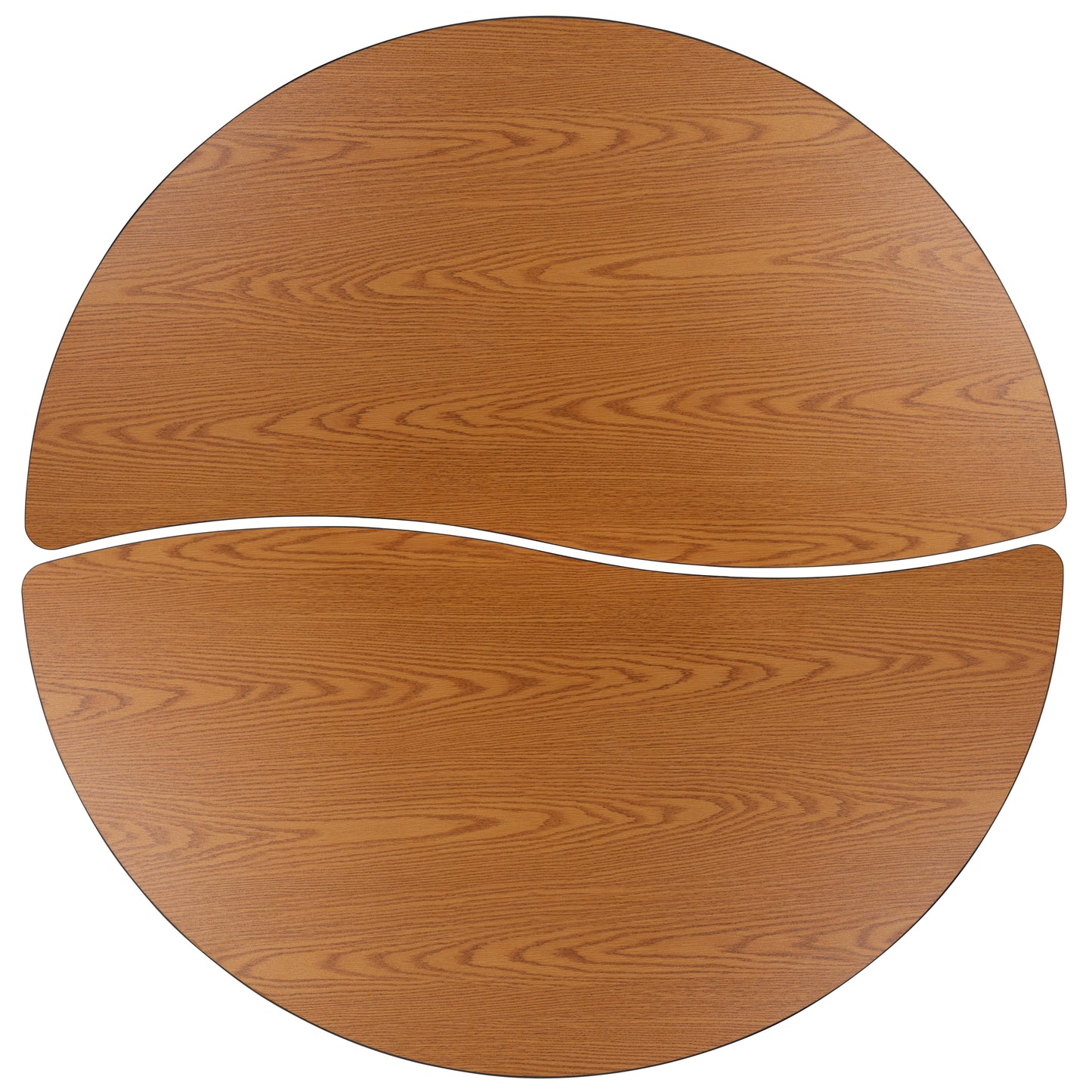 Emmy 2 Piece Mobile Emmy 60" Circle Wave Flexible Oak Thermal Laminate Kids Adjustable Activity Table Set Oak