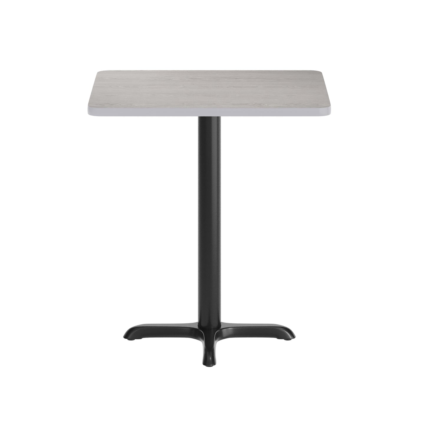 Graniss 24'' x 30'' Gray Rectangular Laminate Table Top with Black 22 x 22 "X" Style Table Height Base Gray