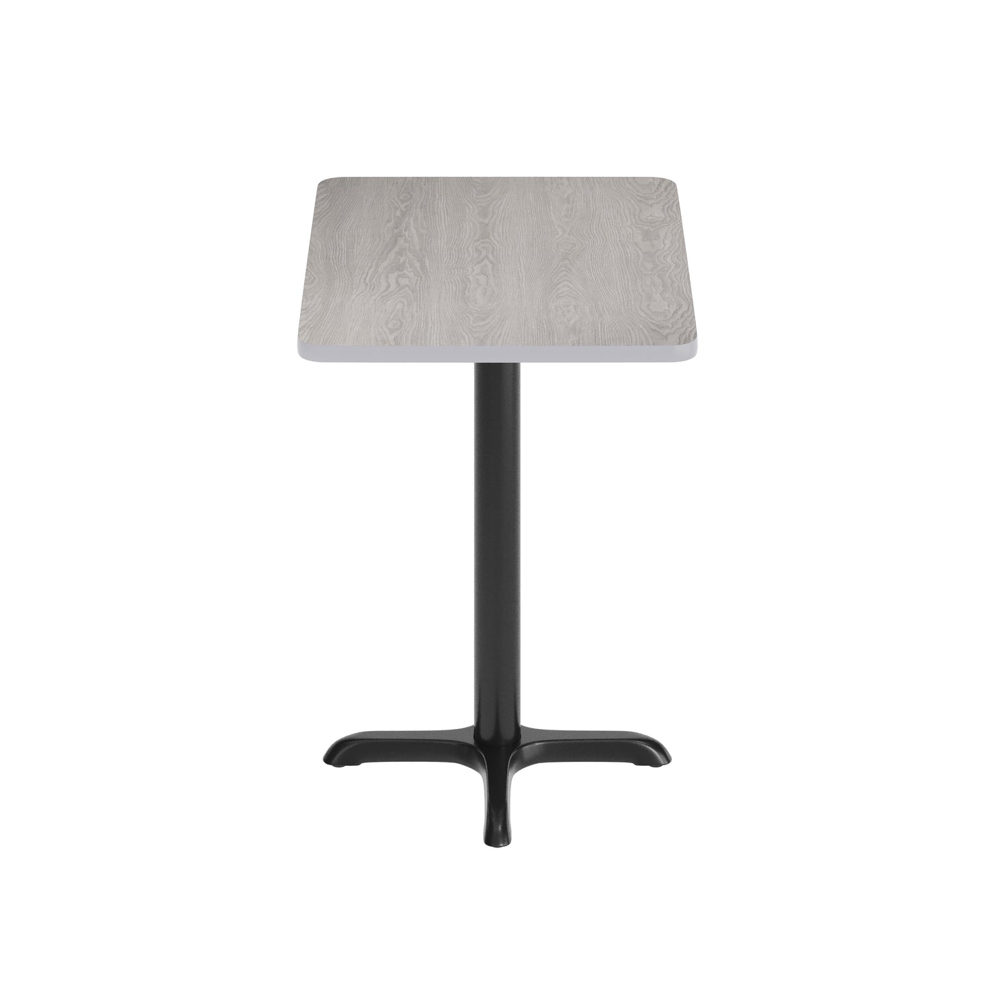 Graniss 24'' x 30'' Gray Rectangular Laminate Table Top with Black 22 x 22 "X" Style Table Height Base Gray