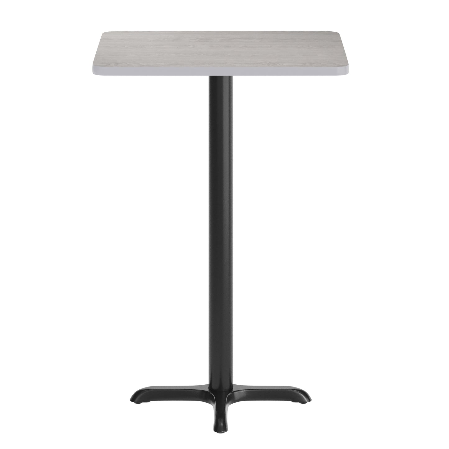 Stiles 24'' x 30'' Gray Rectangular Laminate Table Top with Black 22 x 22 "X" Style Bar Height Base Gray