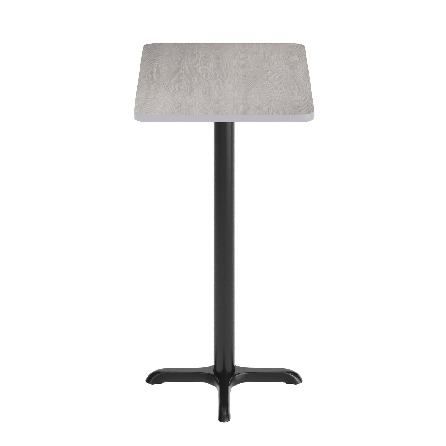 Stiles 24'' x 30'' Gray Rectangular Laminate Table Top with Black 22 x 22 "X" Style Bar Height Base Gray