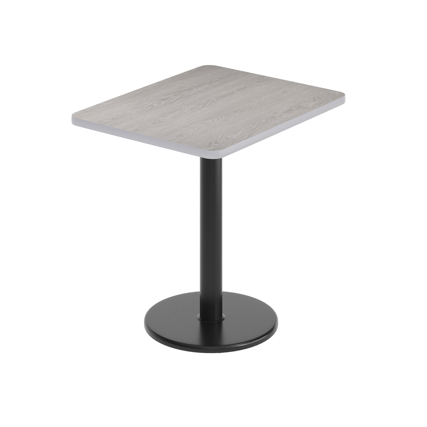 Graniss 24'' x 30'' Gray Rectangular Laminate Table Top with Black 18" Round Table Height Base Gray