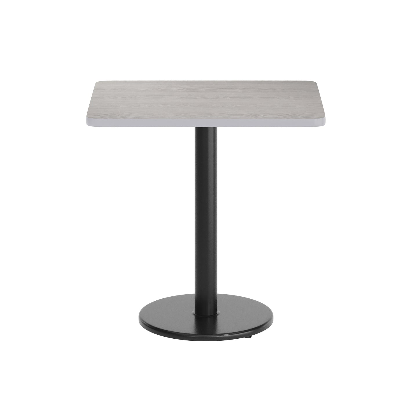 Graniss 24'' x 30'' Gray Rectangular Laminate Table Top with Black 18" Round Table Height Base Gray