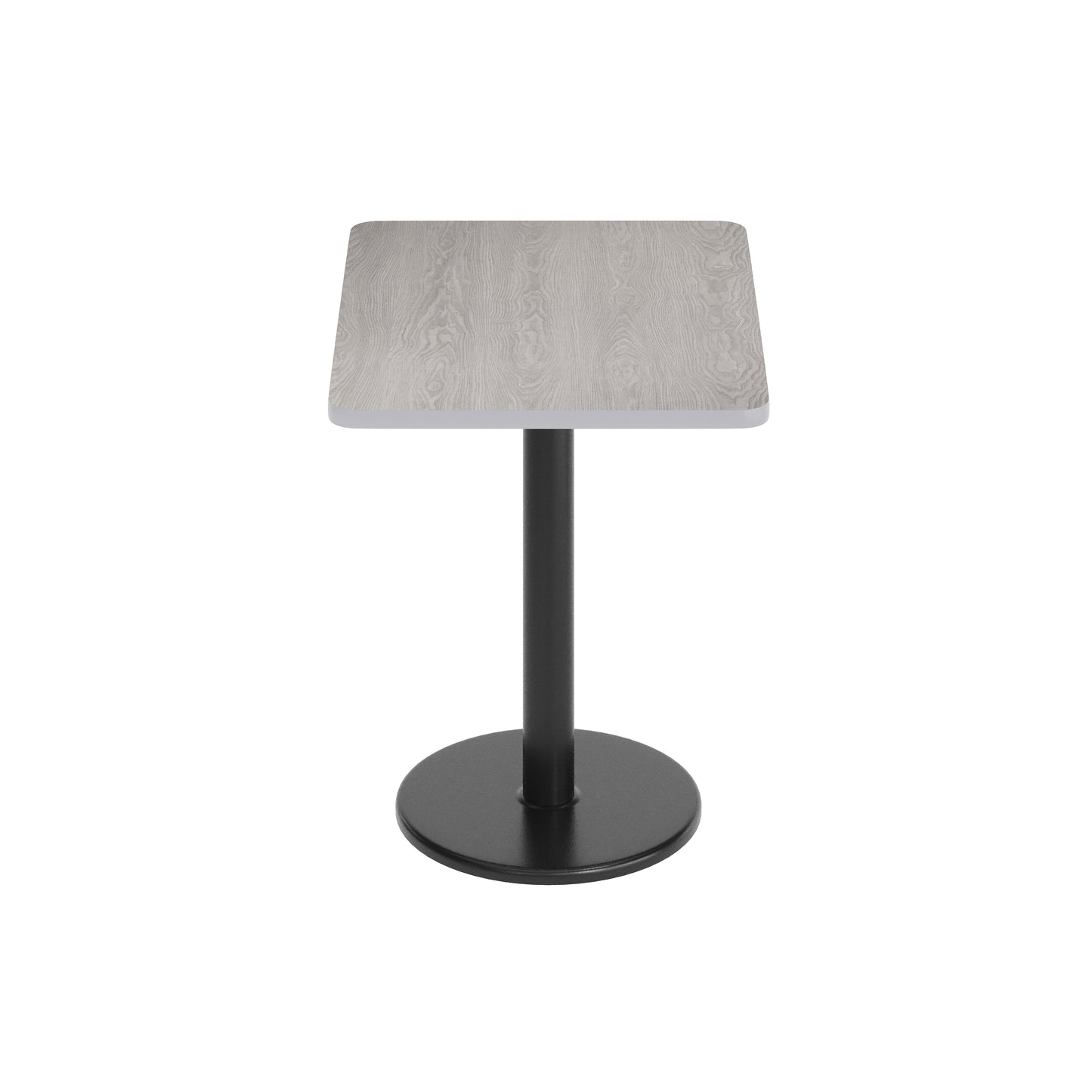 Graniss 24'' x 30'' Gray Rectangular Laminate Table Top with Black 18" Round Table Height Base Gray