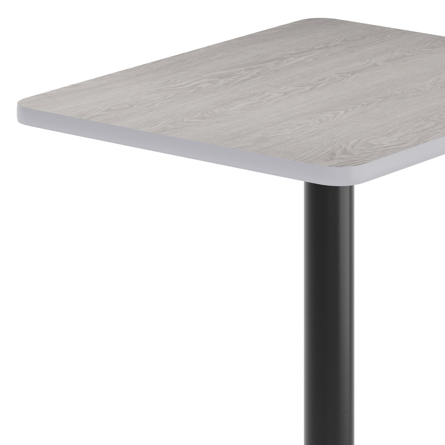 Stiles 24'' x 30'' Gray Rectangular Laminate Table Top with Black 18" Round Bar Height Table Base Gray