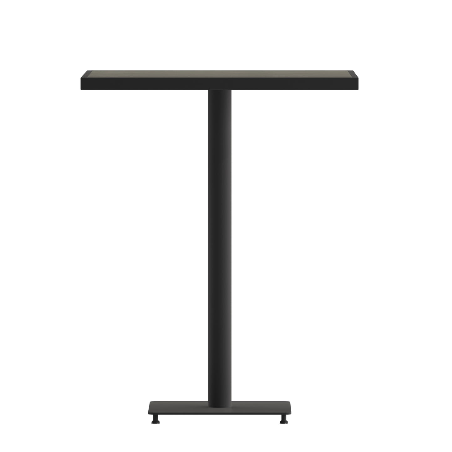 Lark Commercial Grade 32" Square Outdoor Bar Height Table with Gray Wash Poly Resin Slats Gray Wash