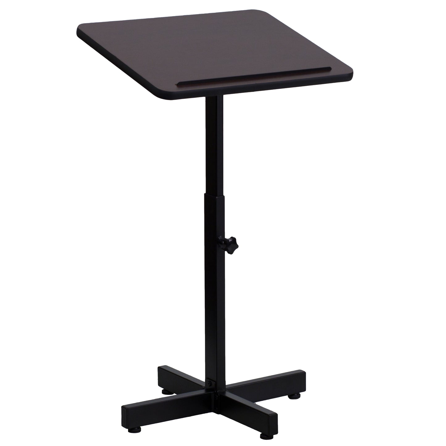 Mysta Adjustable Height Metal Lectern in Mahogany Mahogany