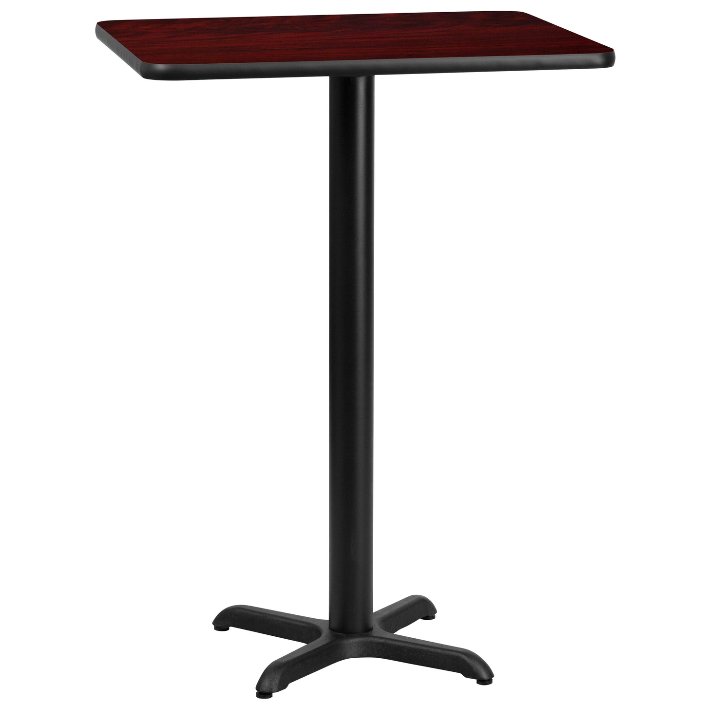 Stiles 24'' x 30'' Rectangular Mahogany Laminate Table Top with 22'' x 22'' Bar Height Table Base Mahogany